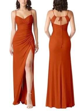 AZAZIE Reneya Paprika Mermaid Bow Mesh Dress